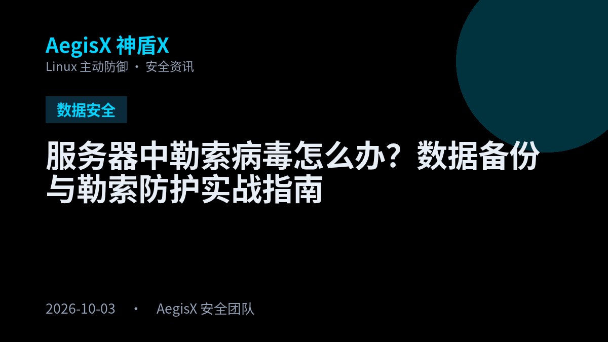 服务器中勒索病毒怎么办？数据备份与勒索防护实战指南 封面图，数据安全